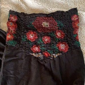 Free People Embroidered Strapless Jumpsuit